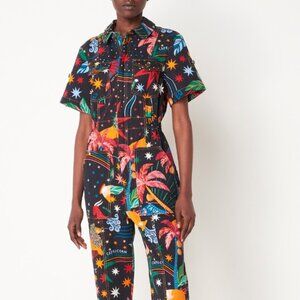 FARM RIO ZODIAC CANVAS JUMPSUIT - Size Medium - NWT